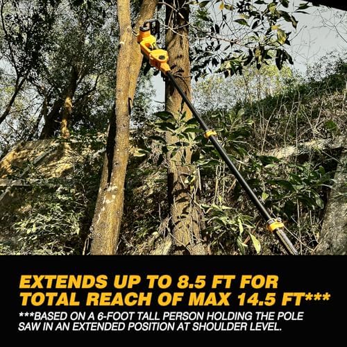 2-in-1 Cordless Pole Saw & Chainsaw, Compatible with Dewalt 20V Battery