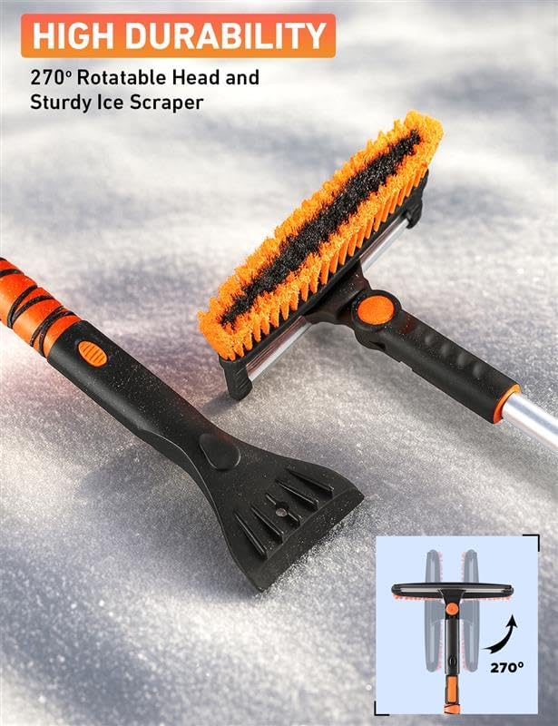 EcoNour 55" Telescopic Snow Brush and Ice Scraper for Car Windshield
