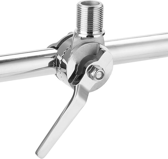 Marine VHF Antenna Mounts, Rail Mount Adjustable Antenna Base, Ratchet Mount, for 7/8 to 1 inch (22-25.4mm) Rail, 316 Stainless Steel, with Mounting Wrench
