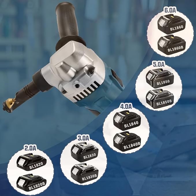 Cordless Nibbler for Makita 18V Battery, 3 Speeds Adjustable 16 Gauge Sheet Metal Cutter w/ 2400RPM Brushless Motor & 2x2.5Ah Battery, Replaced Blades for Cutting Stainless Steel, Aluminium, Plastic