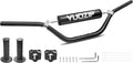 1-1/8" 28mm Mid-Rise Dirt Bike Handlebars - 6061-T6 Aluminum Heavy-Duty Handlebar with Foam Pad, Grips & Riser Clamp Kit, Universal Fit for Motocross Pit Bike ATV Quad (Type-C)