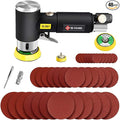 Mini Air Sander 1/2/3 Inch Pneumatic Small Orbital Sander for Auto Body Work, Mini Polisher with 45PCS Sanding Discs + 3PCS Backing Pads, Air Powered