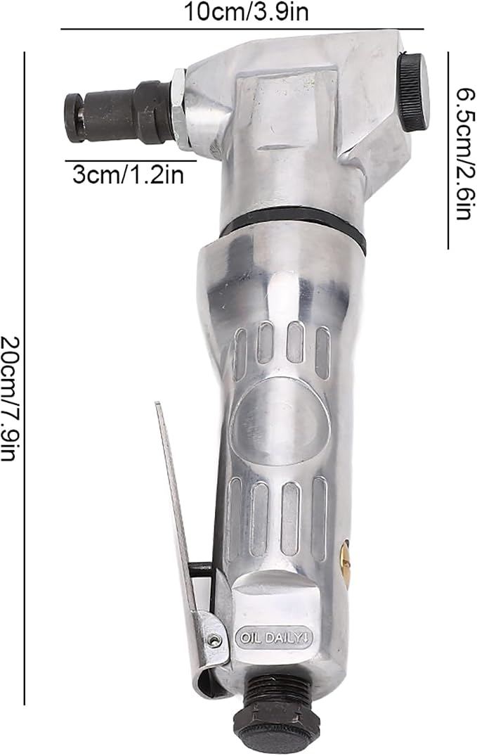 2800rpm Air Nibbler Pneumatic Tool, 1/4" Inlet Port Heavy Duty Handheld Metal Cutter Air Tools for 1mm Steel Plate/Aluminum Plate/Stainless Steel Plate/Barbed Wire/Metal Cutting Operations