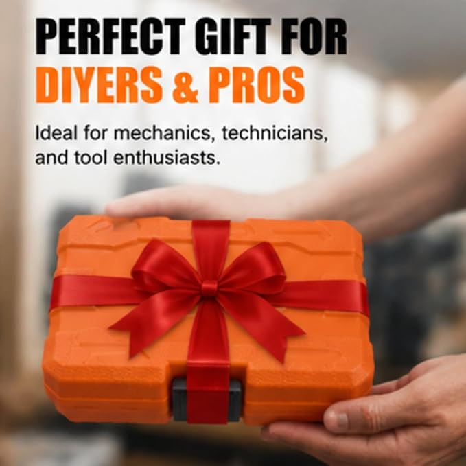 16-Piece Torx Bit Socket Set - Premium S2 Steel European Style M4-M18 with Socket Adapters, Star Bit Socket Set 1/4”, 3/8” and 1/2” Drive and 3 Adapter Professional Mechanic Garage Tools