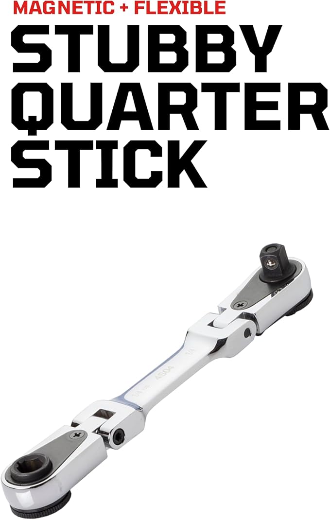 EZRED 4S04 Micro Combo Dual Ratchet Socket with 1/4" Square Drive & Magnetic Bit Drive