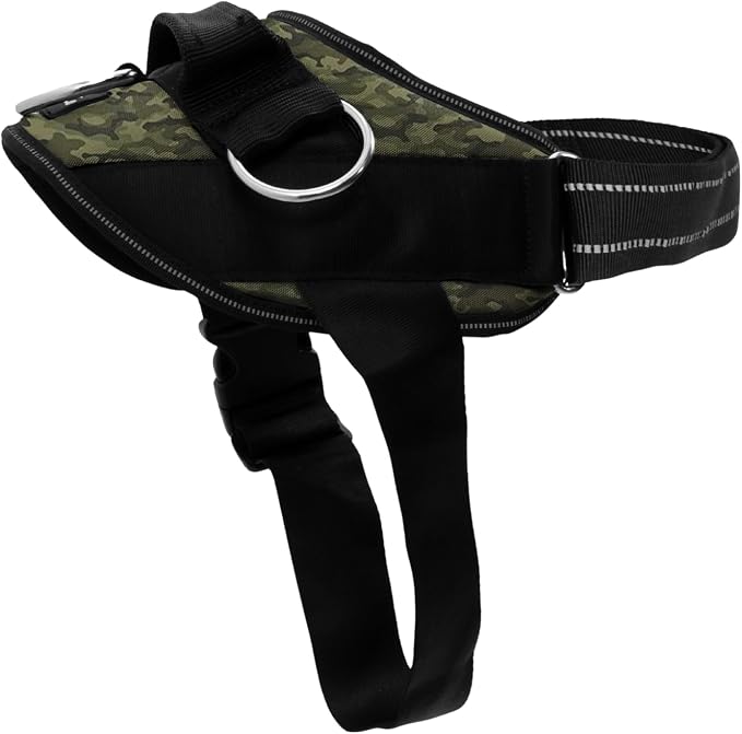 ShawnCo Essential Dog Harness, No-Pull Pet Vest (Military Camo,XL) | 3 Leash Clips, Easy On, No-Choke, Reflective, Adjustable Fit, Padded Comfort, Control Handle, For Small, Medium & Large Dogs