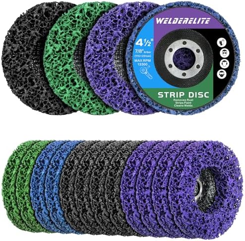 12-Pack Paint Stripper Discs for Angle Grinder, 4-1/2" x 7/8" - Multi-Surface Rust, Paint, and Oxide Removal Wheels for Metal and Wood