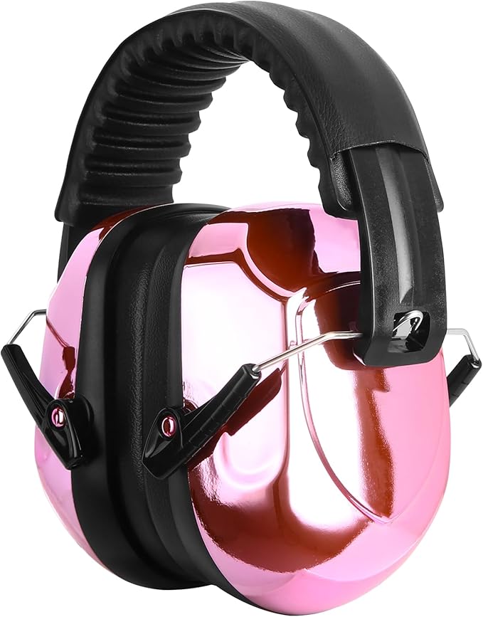 ProCase Noise Reduction Ear Muffs, Sound Proof Ear Protection, NRR 28dB Noise Cancelling Headphones for Adults Kids Autism, Hearing Protection for Shooting Gun Range Mowing -Metalic Pink