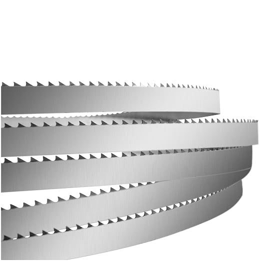 VEVOR Band Saw Blade, 65x0.6x0.02 inch, 5 PCS/Pack Meat Bandsaw Blades for Replacement, 65Mn Carbon Steel Blade, 3 TPI Meat Cutting Blade Wrapped by Rust-Proof Paper, for Commercial Bone Saw Machines