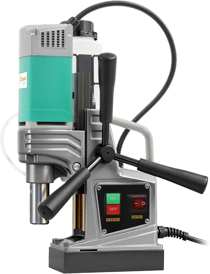 Mag Drill Press, 1450W 2" Boring Diameter, Portable Electric Magnetic Drill Press with 2 Coring Bits, 3147 lbf Power Magnetic, 820 RPM for Metal Surface, Industrial and Home Improvement