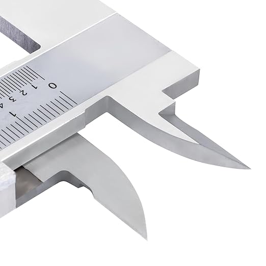 PEC Tools 6" / 150mm Vernier Caliper, Precision Stainless Steel Caliper with Fine Adjustment, 0.02mm/0.001" Graduation, 0.03mm Accuracy, for Inside, Outside, Step, and Depth Measuring