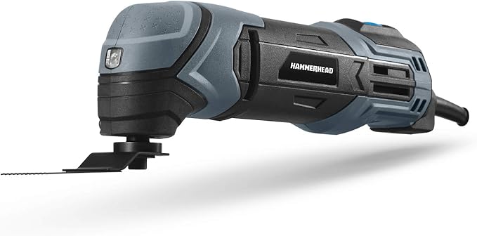 Hammerhead 2.2-Amp Oscillating Multi-Tool with 1pc Flush Cut Blade,1pc Semicircle Saw Blade,1pc-Sanding pad,3pcs Sanding Paper - HAMT022,(Pack of 8)