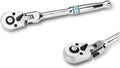 DURATECH 1/4-Inch Flex-Head Ratchet, 90-Tooth Quick-Release Ratchet Wrench | Socket Wrench with 180° Pivoting Head and 7-Position Setting, Reversible, CR-V Made, CR-MO Head, 4° Swing, Full Polished