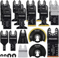 PECHAM 23PCS Titanium & Carbide Multitool Blades Oscillating Tool Saw Blades Heavy Duty for Hard Material, Metal/Steel Nails/Bolts/Screws Fit Most Oscillating Tools