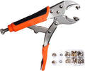 Heavy-Duty Snap Fastener Pliers (Adjustable Setter, 2 Interchangeable Dies) Snap Installation Set Hand Tools for Fastening, Replacing Metal Snaps, Repairing Boat Covers, Canvas
