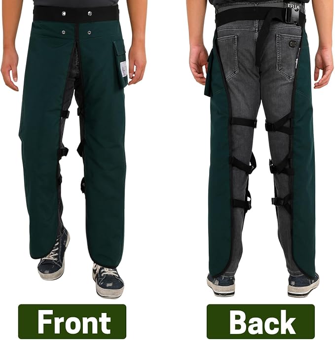 Chainsaw Chaps Apron 8-Layer Wrap for Men/Women Loggers Forest Workers Protective Chain Saw Pants Adjustable