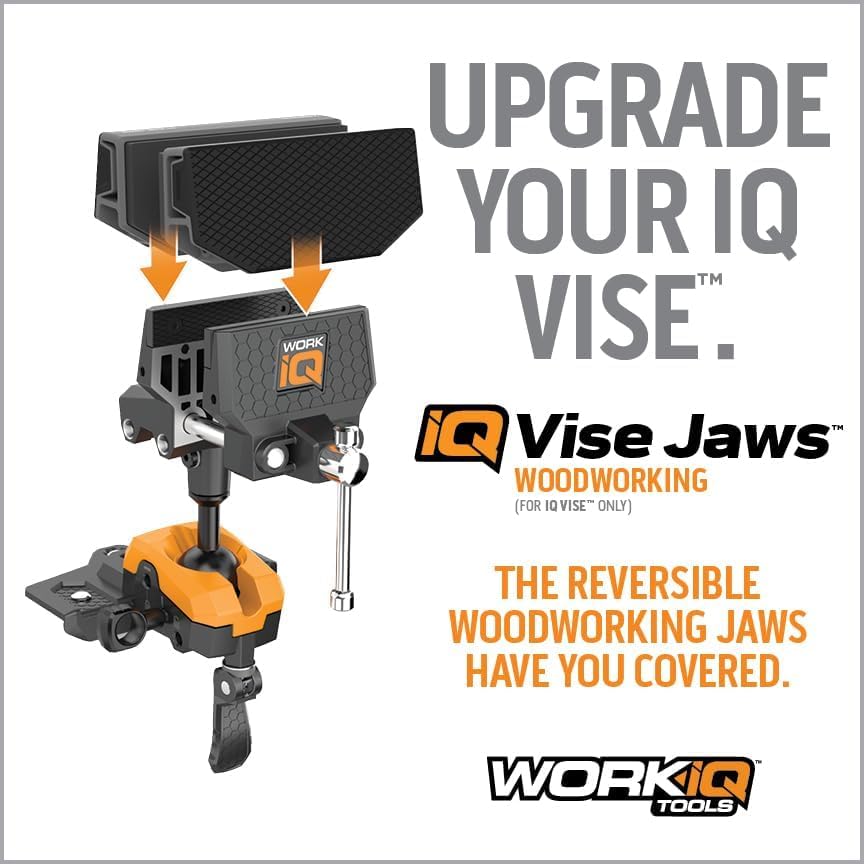 Woodworking Vise Jaws - Upgraded Double-Sided Jaws Provide Secure Non-Marring Grip - 1/2" Taller and 1-11/16" Wider than Standard Jaw Pads for IQ Vise