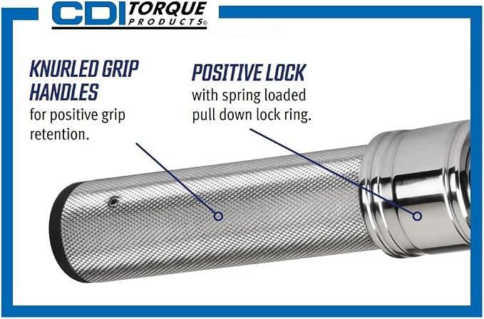 CDI 3/4 Inch Drive Adjustable Click Torque Wrench, Range 100-590 Ft Lbs / 169-779 Nm (6004MFRMH)