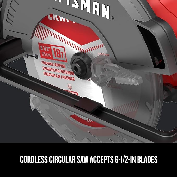 Craftsman CMCS500BR 20V Variable Speed Lithium-Ion 6-1/2 in. Cordless Circular Saw (Tool Only) (Renewed)