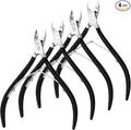 4 Packs Cuticle Nipper, Premium Stainless Steel Cuticle Trimmer for Manicure & Pedicure at Home/Spa/Salon [Black]