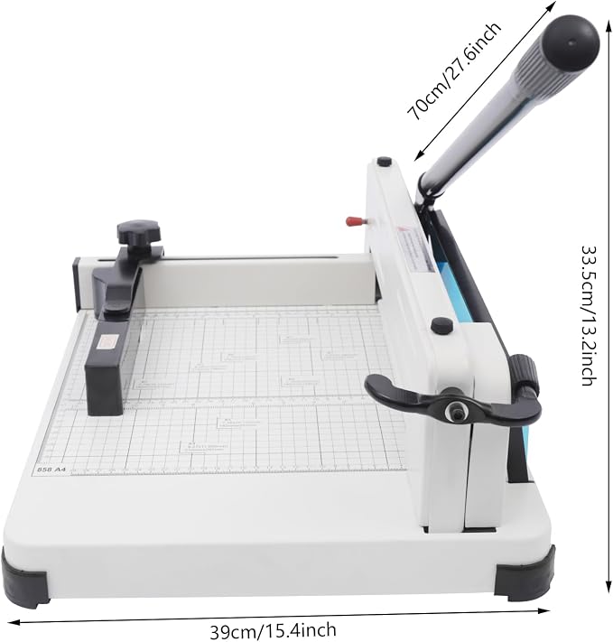 Heavy Duty Paper Cutter, 12 Inch Manual Guillotine Paper Cutter, 400 Sheets Capacity Cards Trimmer, Countertop Paper Cutting Equipment for Office, Home, Library, Reference Room
