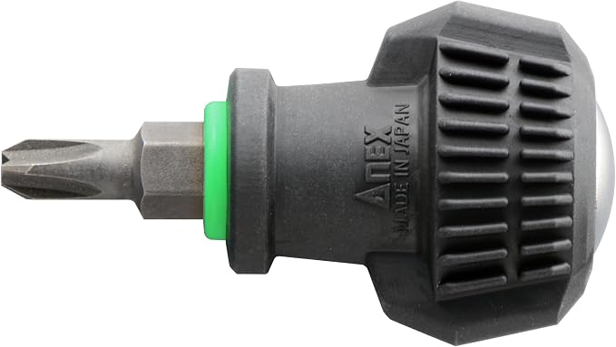 Anex Stubby Screwdriver for Stripped & New Screw Removal, 4-Pack, Philips & Flat Head, Ergonomic