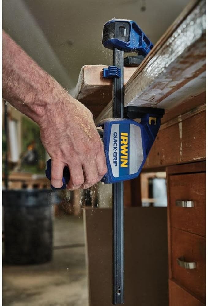 IRWIN QUICK-GRIP Bar Clamps for Woodworking, One-Handed, Heavy-Duty, 12" (1964712)