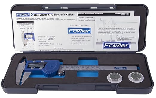 Fowler 54-101-150-2, Xtra-Value Cal Digital Caliper With 0-6"/150MM Measuring Range,Blue