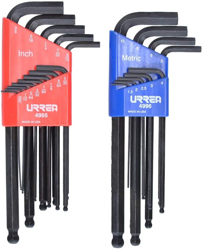 Urrea 49822 Ball L-Type Hex Key 2 Rack Set
