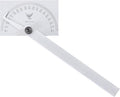 PEC Tools Stainless Steel Angle Protractor with Double Graduation - Ideal for Drawing Radial Lines, Setting Bevels, Transfer Angles, 6" Blade Length, 0-180 Range, Rectangular Head, Made in USA