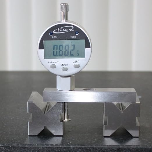 iGaging Depth Gauge Digital Electronic Indicator 0-22" Measuring Range, 0.0005" Resolution, 2-Position Base (Inch/MM/Fractions)