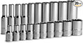 Capri Tools 1/4 in. Drive 12-Point Shallow and Deep Socket Set, SAE, 3/16 to 9/16 in, SAE, 20-Piece
