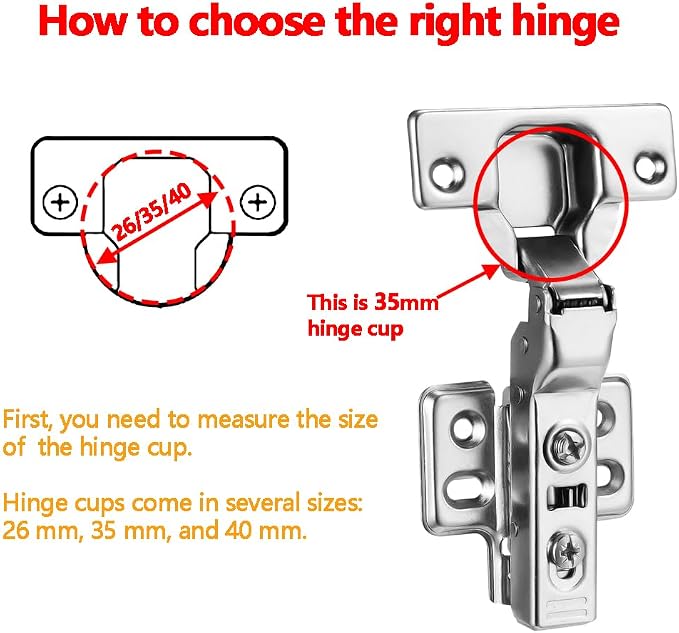 40pcs Half Overlay Cabinet Hinge Frameless Concealed Door Hinges European Soft Closing Four-Hole Mounting Plate Hinges Nickel Plated Finish