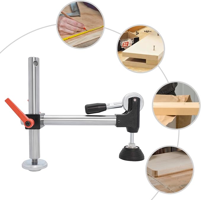 Table Saw Presser & Eccentric Press Manual Clamp, Heavy Duty T-Clamp Structure for Thick Wood, Portable, Adjustable Workbench Tool for Woodworkers & DIYers