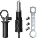Pop Rivet Gun Adapter Kit, Rivet Drill Tool with 2.4mm/3.2mm/4.0mm/4.8mm Rivets Heads, Cordless Electric Power Drill Adaptor Attachment (1SET)