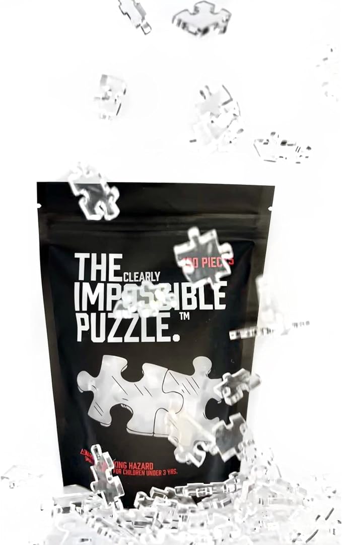 The Clearly Impossible Puzzle 100, 200, 500, 1000 Pieces Hard Puzzle for Adults Cool Difficult Clear Brain Teaser - Difficult Funny for Adults (100 Piece)