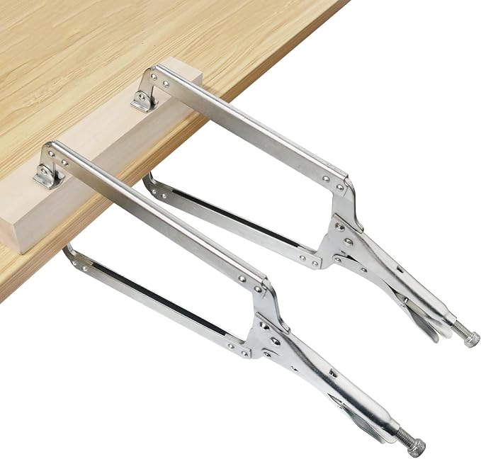 3 Pack 18 Inch C Clamp Locking Pliers,Locking C Clamp, Adjustable Nickel Plated C Pliers For Wood Working, Welding, Electrician Maintenance and more, by GENHAKON