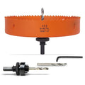 7-1/4 Inch Hole Saw with Arbor for Metal Wood Plastic, 7.25 in Bi-Metal Hole Cutter for Different Project with Smooth and Flat Drilling Edge, Fast Chip Removal,Lighter and Portable