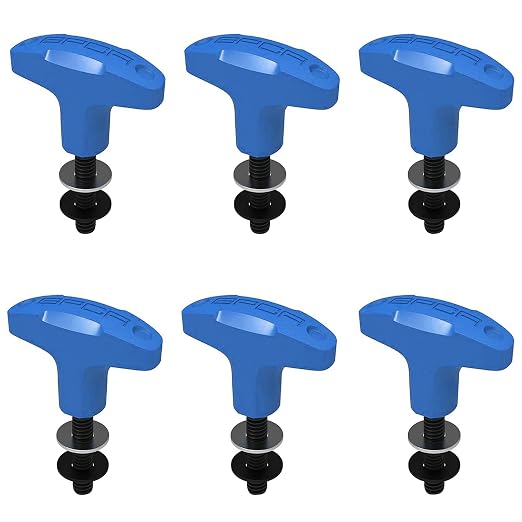 GPCA Quick Release Tie Down GP Anchor PRO, Wrangler JL 2018-2025 | w/o Nut, M8 25mm Thumbscrew, Hardtop Removal, Jeep Accessories & Cargo Tie Down (6PC, Blue)