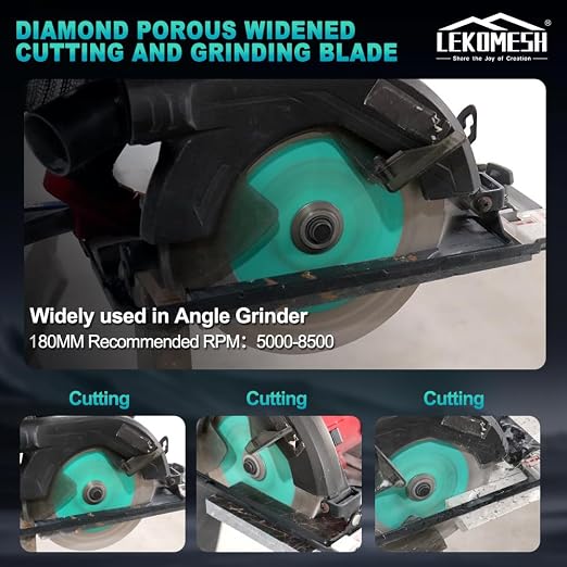Rock Slab Grinding Disc - 7 inch Glass Cutter Disc, Granite Cutting Blade, Diamond Grinder Wheel for Rock Slab, Stone, Tile, Marble, Granite, Glass Diamond Saw Blades