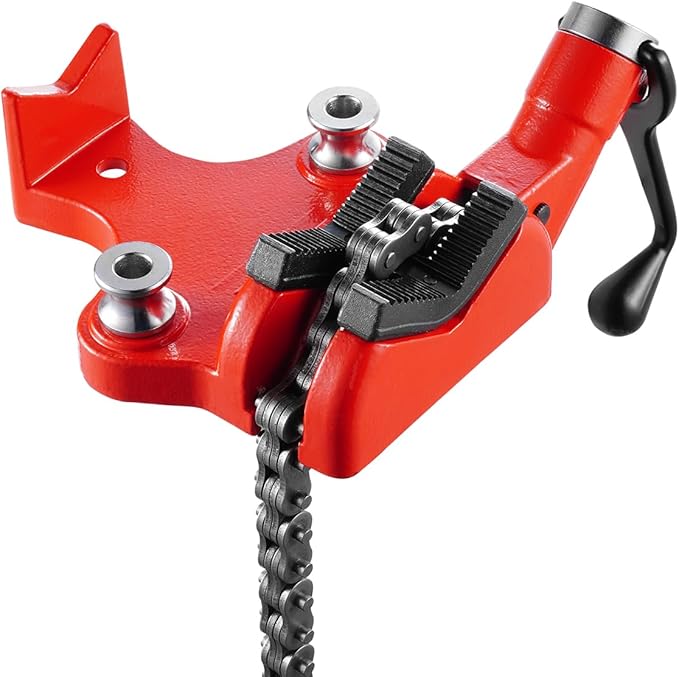 VEVOR Heavy-Duty Pipe Chain Vise, 1/4" - 6" Pipe Capacity, 28" Rugged Chain & Cast Iron Base, Industrial-Grade Pipe Clamping for Plumbing, Automotive Repairs, Metalworking