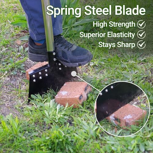 Weed Scraper 65 Inch Garden Flat Shovel with 11in Spring Steel Blade