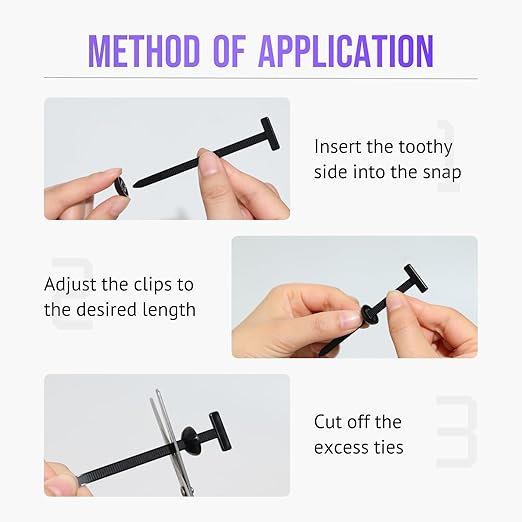 Mavens Cable Tie Buckle, 160 PCS Nylon Universal Cable Tie Buckle, T-Shaped Fixion Tools, Car Zip Ties & Button Zip Ties for Fender Liners, Underbody Panels, Splash Shields