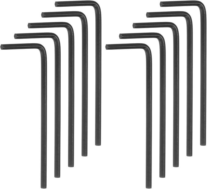 HARFINGTON 10pcs Hex Key Wrench 5/64" L-Shape Hexagon SAE Wrenches Chrome Vanadium Steel Repairing Tool for Home Repair, Black