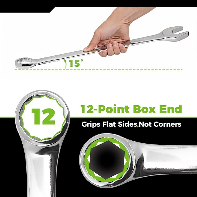 Der Erwachte 5Pc Metric Wrench Set, Large wrench set | 23mm,24mm,26mm,27mm,30mm, long big open end combination wrenches, roll-up storage pouch