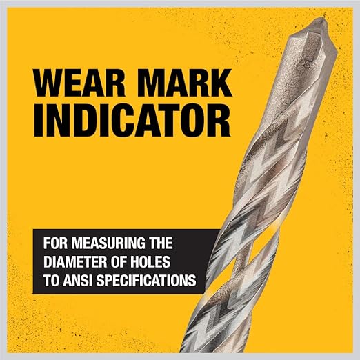 DeWalt DW5438 1/2" x 8" x 10" Rock Carbide SDS Plus Hammer Bit (Pack of 4)