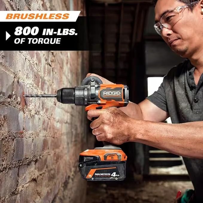 RIDGID 18V Brushless Cordless 1/2 in. Hammer Drill/Driver (Tool Only) (Renewed)