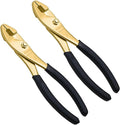 WEDO 2PCS Brass Pliers Set - 8" Slip Joint Pliers, 8" Adjustable Combination Pliers with Non-Slip Handle,For Gripping, Loosening Nuts and Bolts, Cutting Steel Wire,Die-Forged,Corrosion Resistant