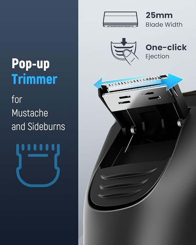 Electric Razor for Men Cordless: Wet or Dry Rotary Shaver for Men for Travel - USB Fast Charging, 𝐒𝐞𝐧𝐬𝐢𝐭𝐢𝐯𝐞 𝐒𝐤𝐢𝐧 𝐂𝐚𝐫𝐞, Pop-up Trimmer, Gifts for Father's Day Mysterious Black