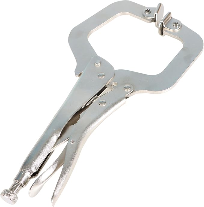 munirater 10-Pack Lock Pliers 11 Inch C-Clamp Lock Pliers with Swivel Pad Vise Jaws for Home Farm and Automotive